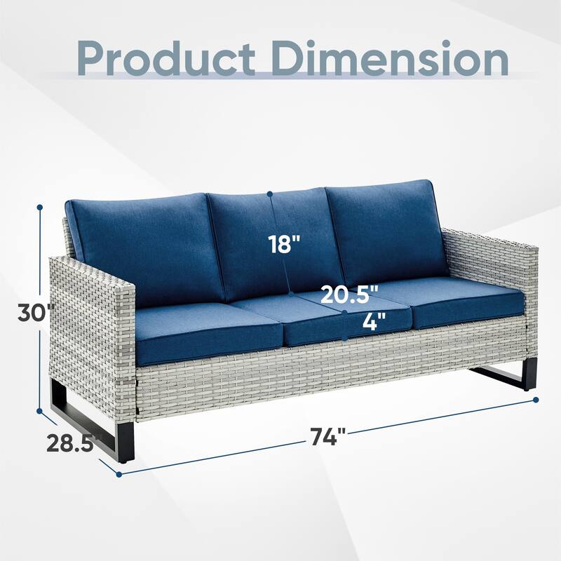 Outdoor Sectional Wicker Sofa with Cushions