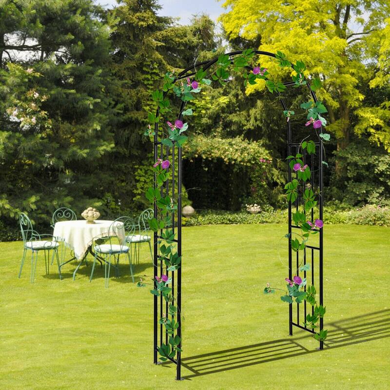 Costway 7.2Ft Garden Arch Steel Arbor Wedding Garden Decoration - See Details