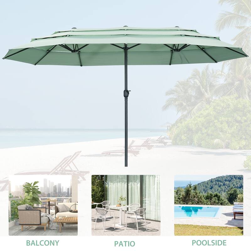 15ft Patio Umbrella with 3-Tiers Umbrella Top without Base
