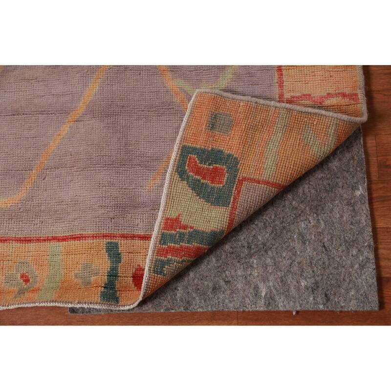 Hand Knotted Oriental 100% Wool Carpet Transitional Geometric Purples Oushak Area Rug - 4' 9'' X 3' 0''