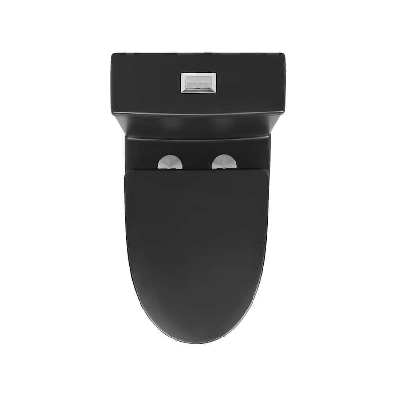 Antibes One Piece Elongated Dual Flush Toilet With 0.95/1.26 Gpf In Matte Black - 27.4" x 16.15" 16.05"