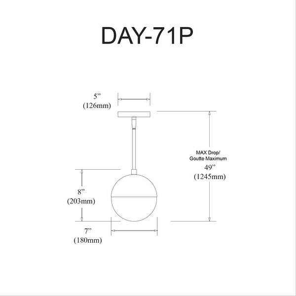 1Lt Halogen Pendant, MB Bed Bath & Beyond 24216642