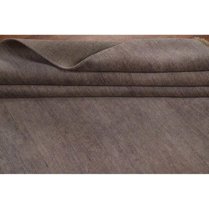Gray Modern Gabbeh Oriental Area Rug Hand-Knotted Wool Carpet - 5'7"x 7'8"