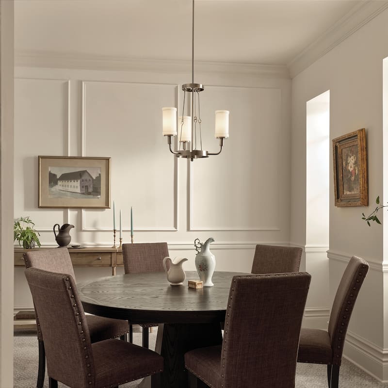 Kichler Lighting Vetivene 19 inch 3-Light Chandelier Classic Pewter with Opal Glass