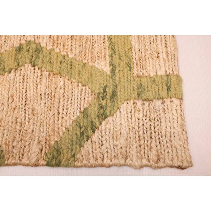 ECARPETGALLERY Braided Weave Palas Denizli Tan Jute, Rayon Rug - 5'4 x 7'6