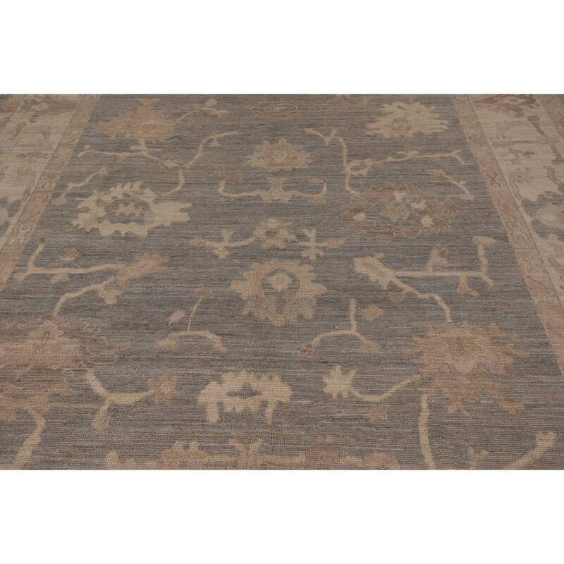 Vegetable Dye Oushak Area Rug Hand-Knotted Wool Carpet - 8'3" x 9'8"