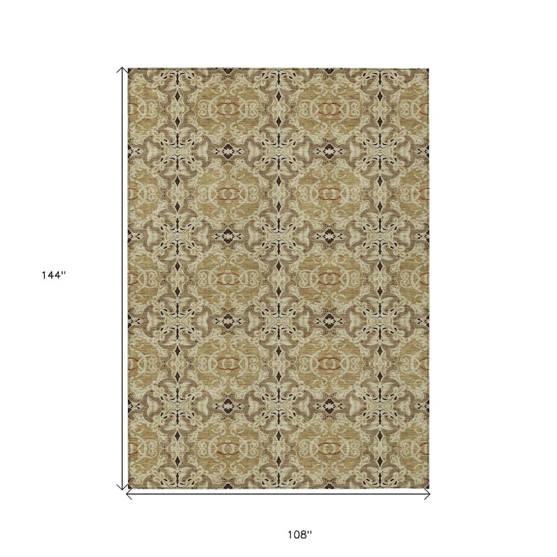 HomeRoots Medallion Transitional Rectangle Outdoor Rug