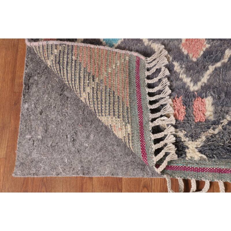 Tribal Moroccan Rug Handmade Oriental Wool Carpet - 7'10" x 10'8"