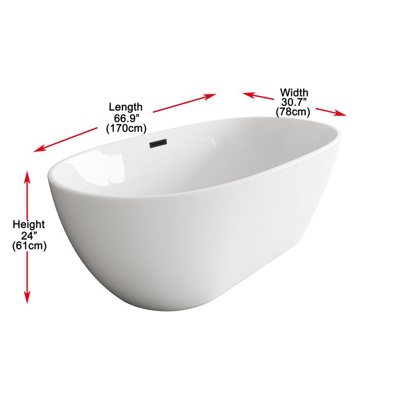 Adler Soaking Bathtub in Glossy White