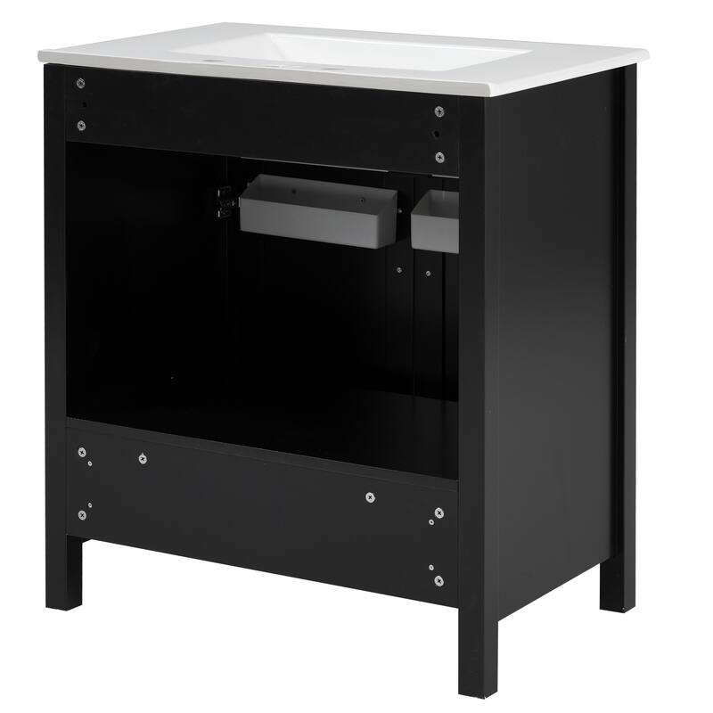 30-Inch Bathroom Vanity with Ceramic Sink and Ample Storage