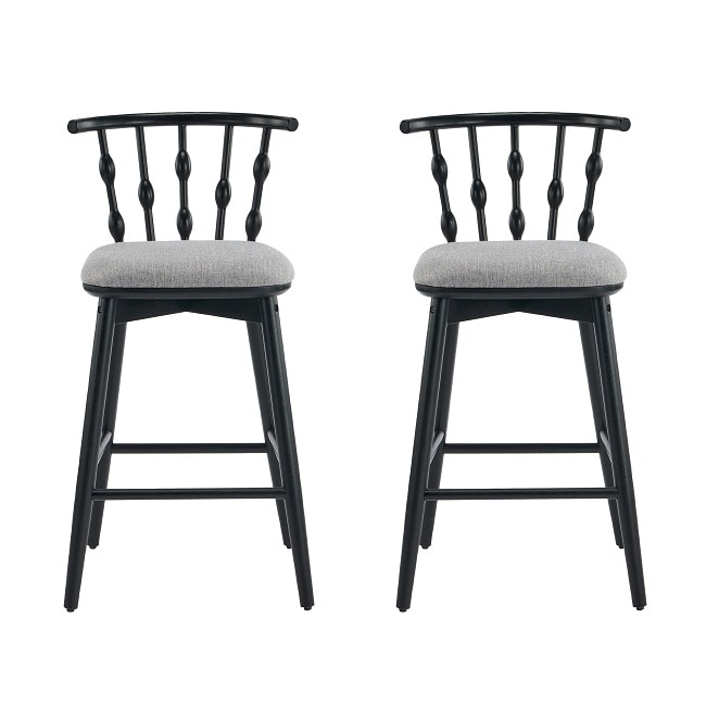 Indoor Wooden Barstool -Upholstery, Set Of 2