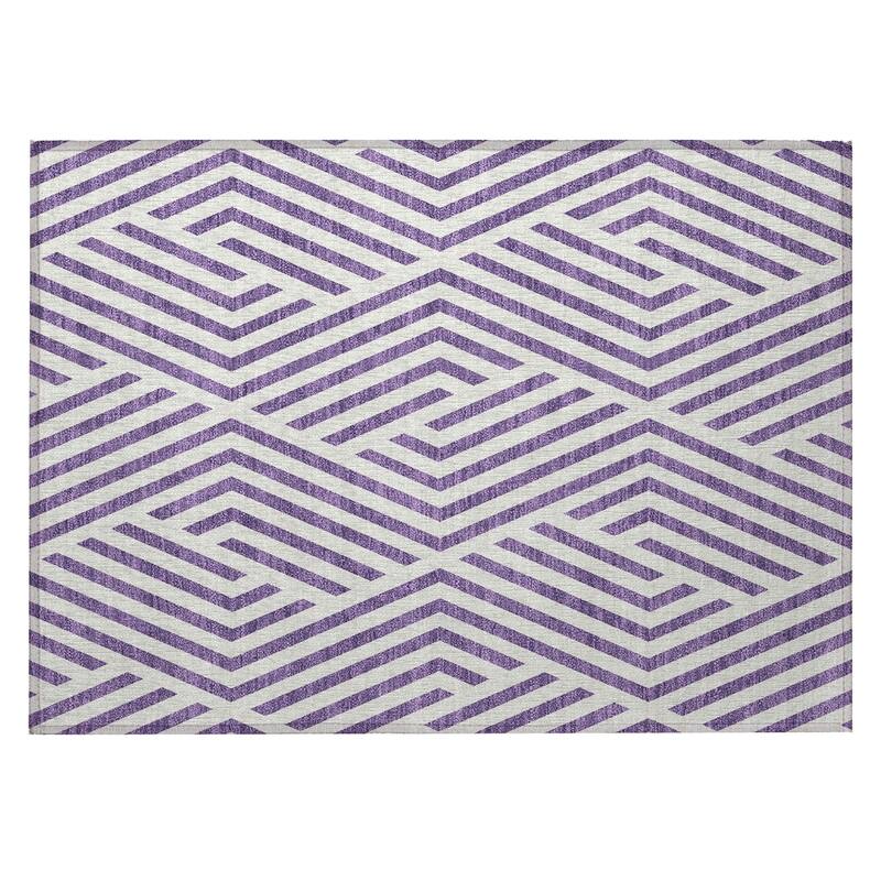 Baso Sleek Geometric Weather Resistant Blended Style Outdoor Rug