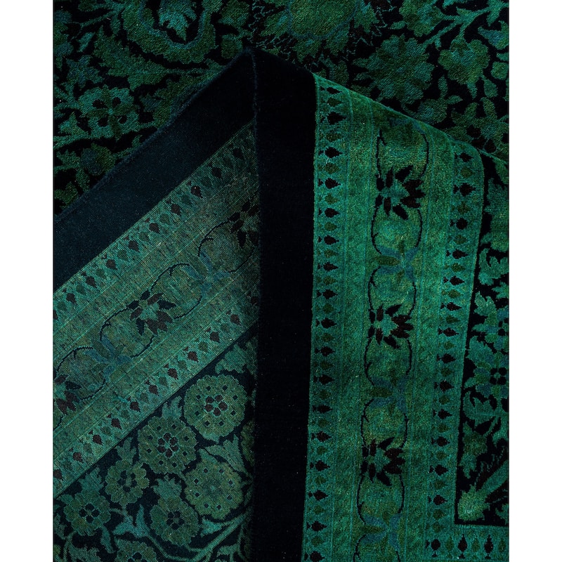 Overdyed One-of-a-Kind Hand-Knotted Area Rug - Green - 12' 0" x 18' 7"