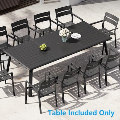Outdoor Aluminum Dining Table with Umbrella Hole
