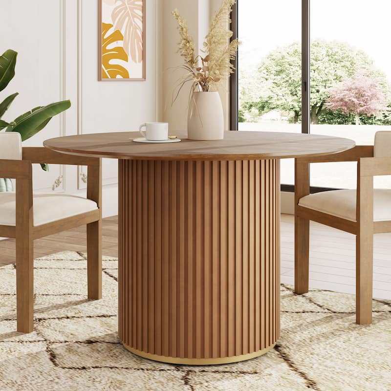 Christopher Knight Home - Malcolm Round Pedestal Dining Table. - Natural.
