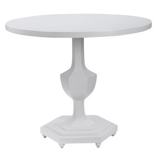 32" White Traditionally Inspired Round Foyer Table