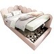 preview thumbnail 18 of 23, Twin Size Velvet Upholstered Daybed with Hydraulic Storage, Metal Slatted Frame & Interchangeable Side Panels