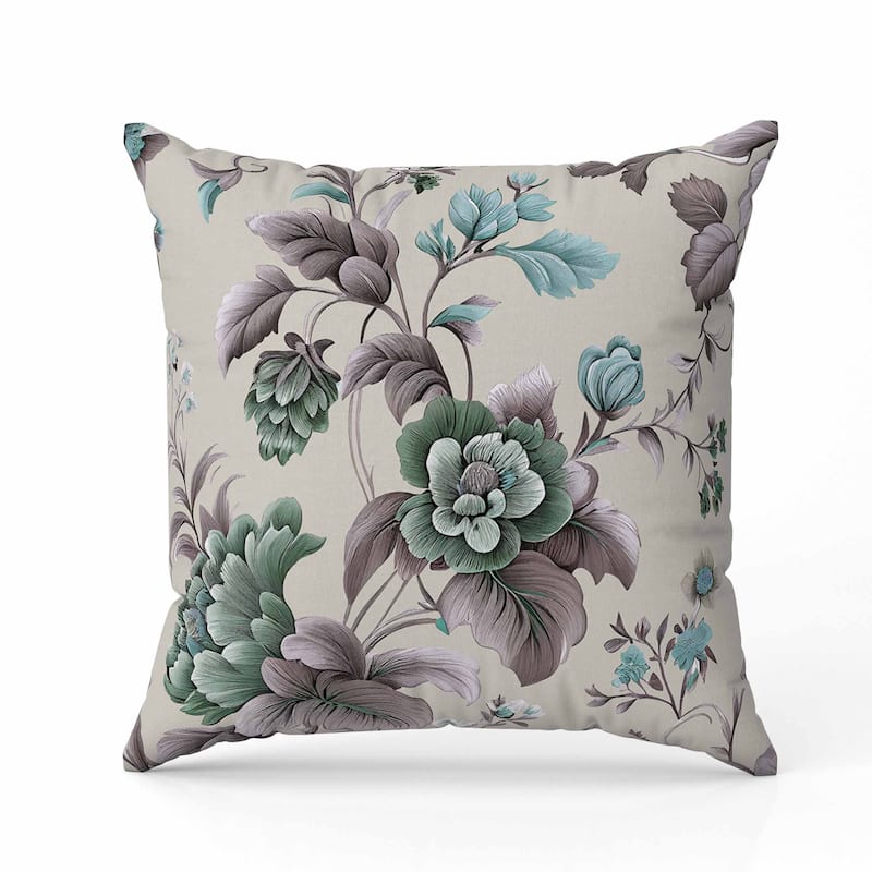 Orchit Magic Indoor/Outdoor Reversible Throw Pillow Ivory and Brown