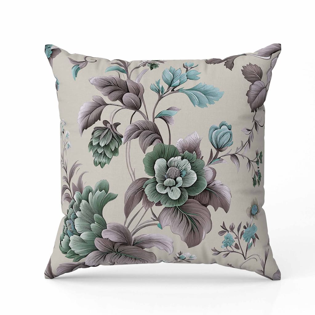Orchit Magic Indoor/Outdoor Reversible Throw Pillow Ivory and Brown