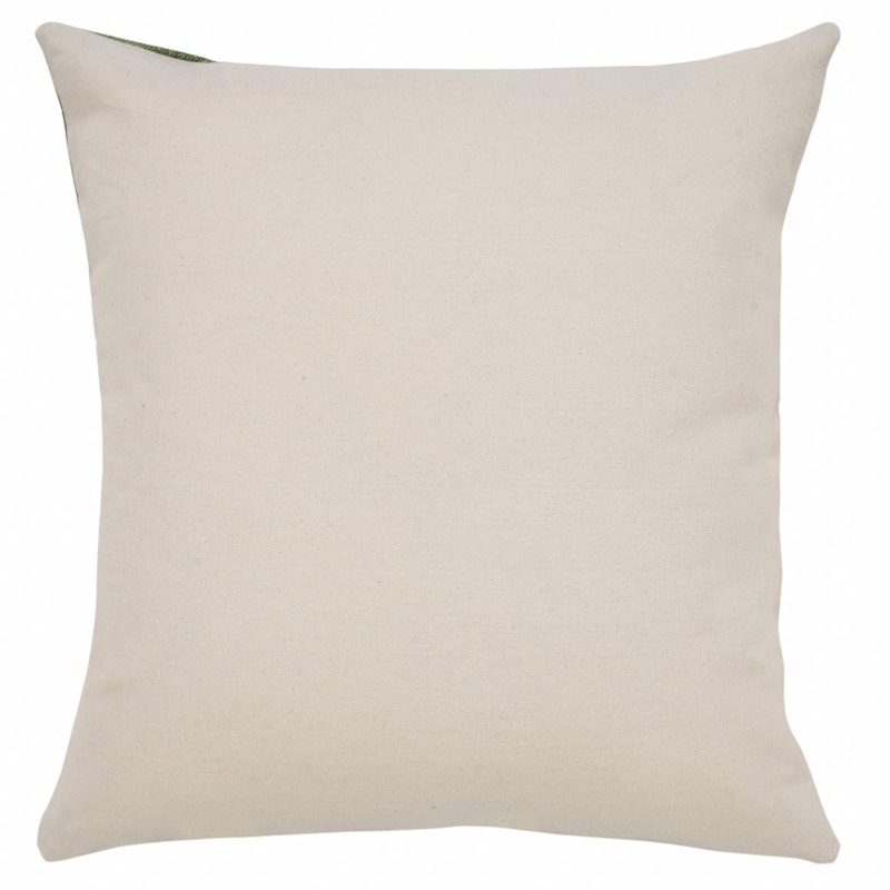 HomeRoots 20" X 20" Green And White 100% Cotton Striped Zippered Pillow