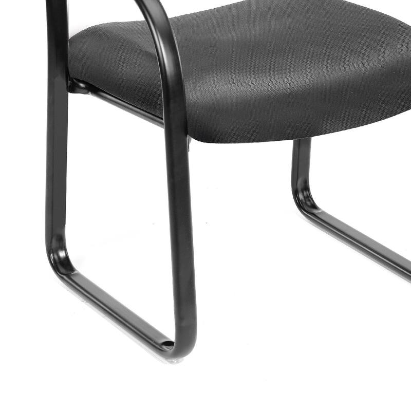 Kris Guest Armchair with Sled Base, Steel, Gray Performance Polyester