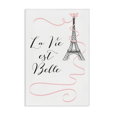 Stupell Life Is Beautiful French Phrase Canvas Wall Art Design By Martina Pavlova