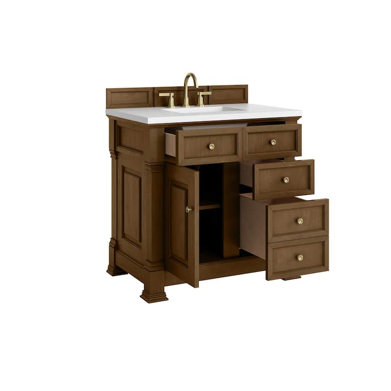 Brookfield 36" Single Vanity, Honey Oak