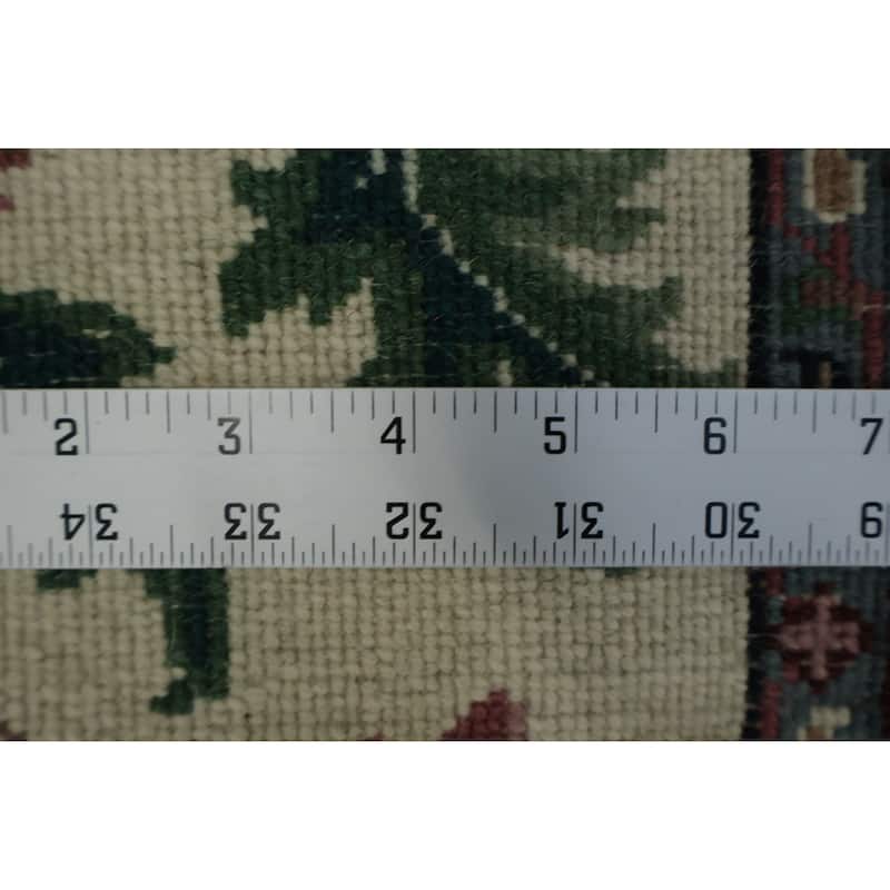 Hand Knotted Oriental 100% Wool Carpet Traditional All-Over Beige & Ivories Kashan Runner Rug - 11' 10'' X 2' 7''