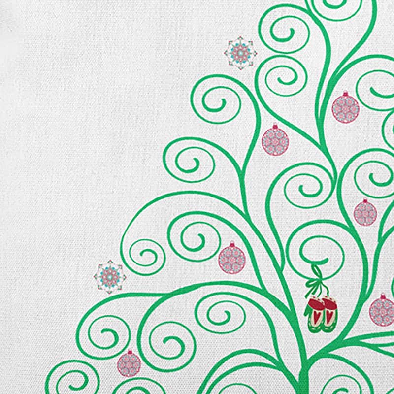 Decorated Filigree Christmas Tree Accent Pillow
