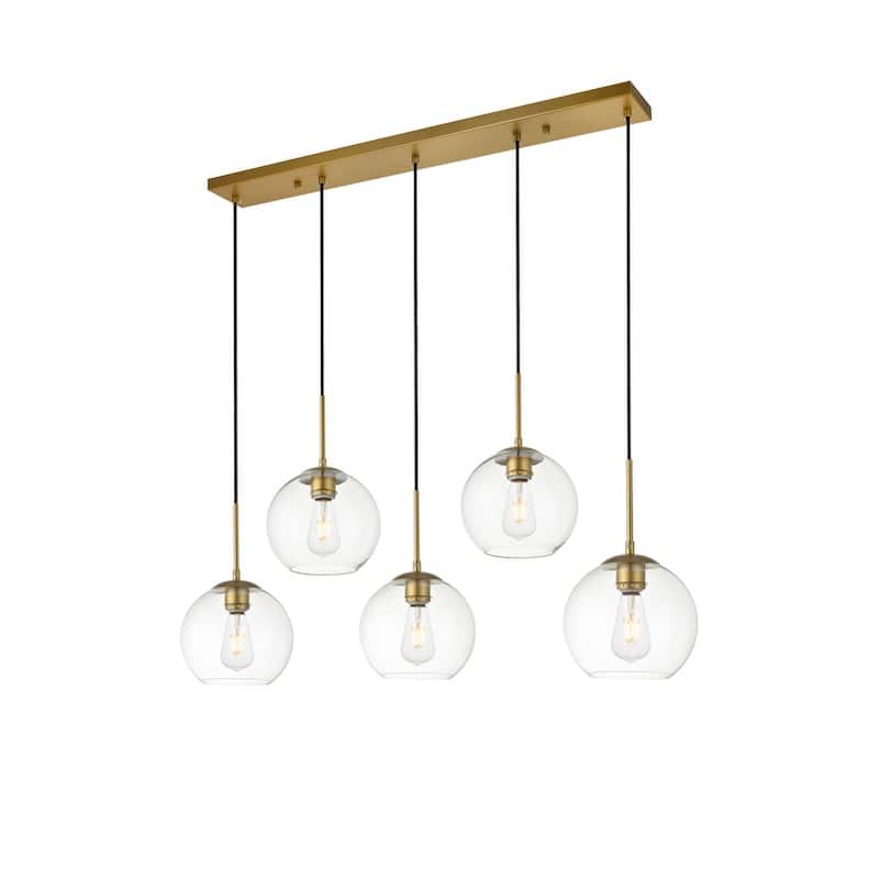 Clear Glass 5-light 42-inch Pendant