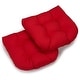 preview thumbnail 23 of 70, 19-inch Twill U-shaped Chair Cushion (Set of 1, 2, or 4) - 19 x 19 Set of 2 - Red