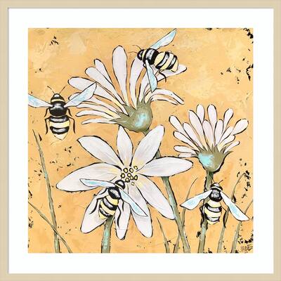 Busy As A Bee II by Jade Reynolds Wood Framed Wall Art Print - Svelte Natural