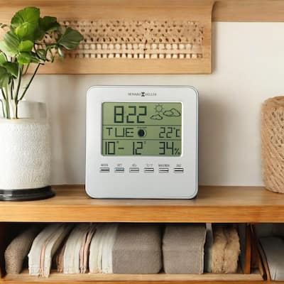 Howard Miller Weather View Modern Sleek Alarm Clock with Weather Information