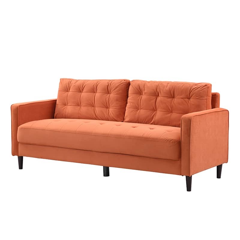 74 inch High Resilience 3 Seater Sofa Wooden Frame Comfy Modern Upholstered Beige