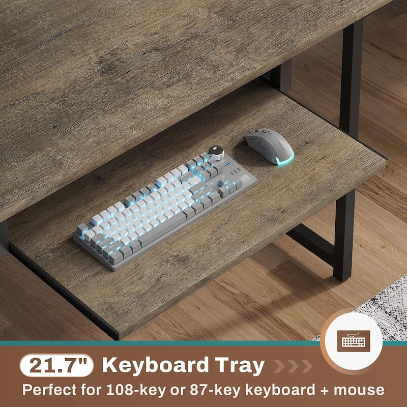L Shaped Gaming Desk Computer Desk Corner Desk Pegboard Power Outlet