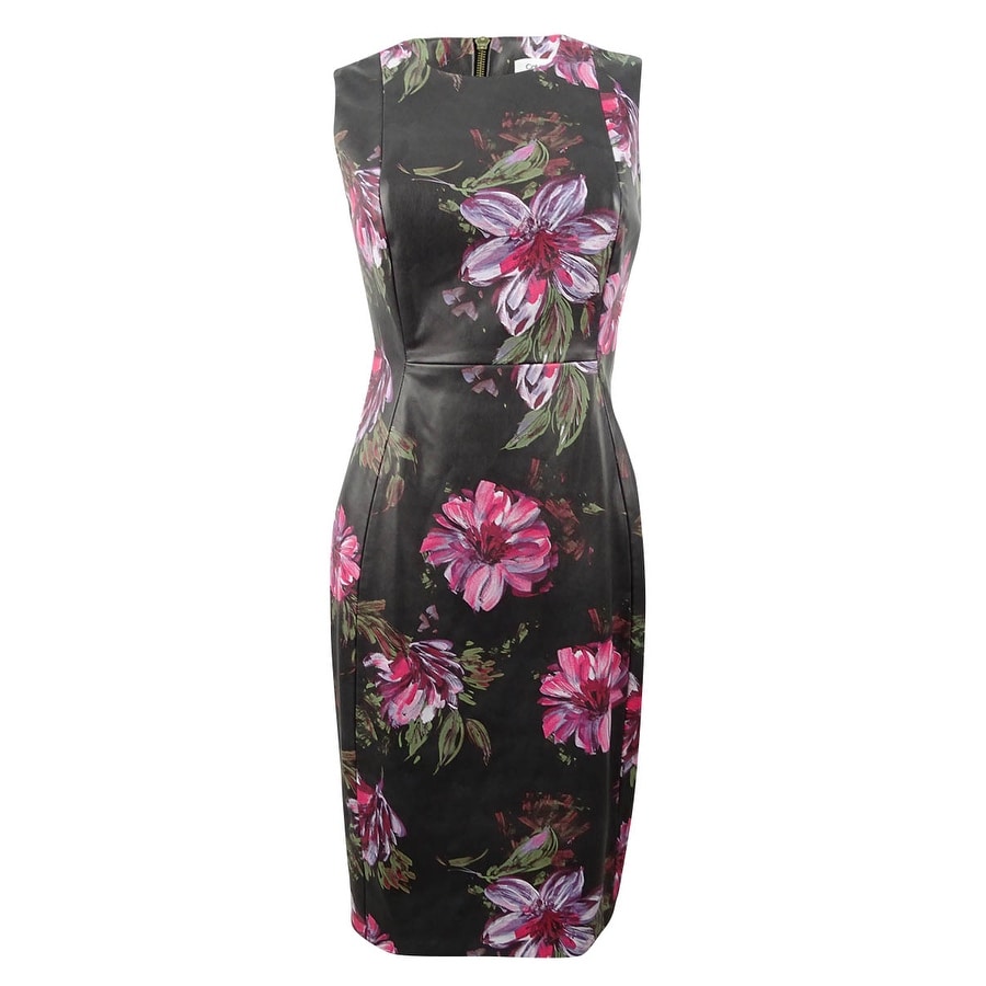 calvin klein floral print sheath dress
