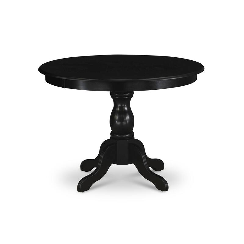 3-Piece Wire Brushed Black Solid Wood Top - Button Tufted Dining Room Set - Seats 4