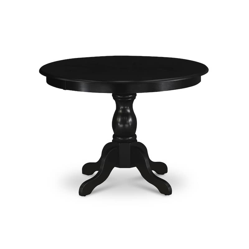 3-Piece Wirebrushed Black Solid Wood Top-Dining Room Set with High Back-Seats 4