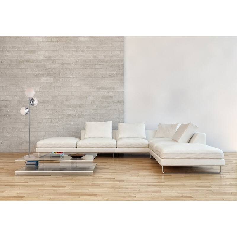 3-Light Floor Lamp with Frosted White Glass