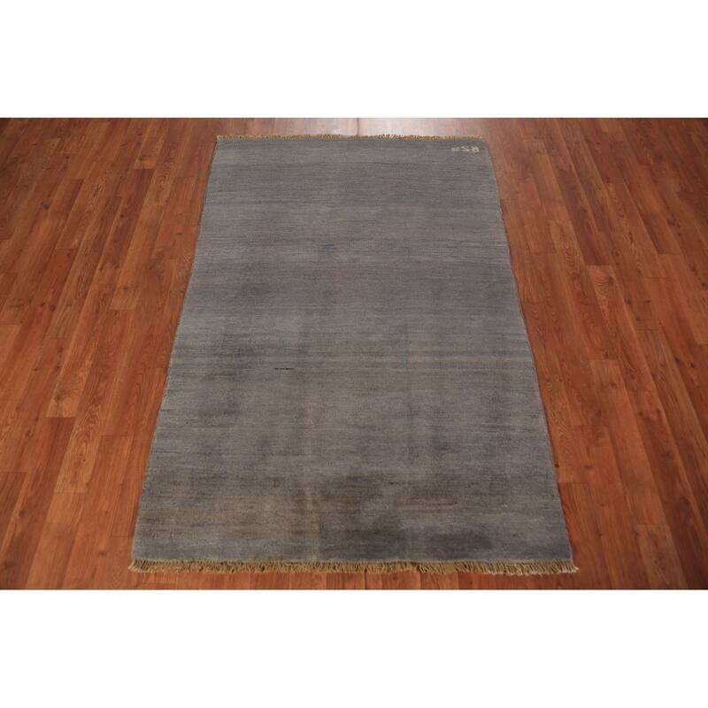 Modern Gabbeh Oriental Foyer Rug Hand-Knotted Wool Carpet - 3'4" x 5'0"