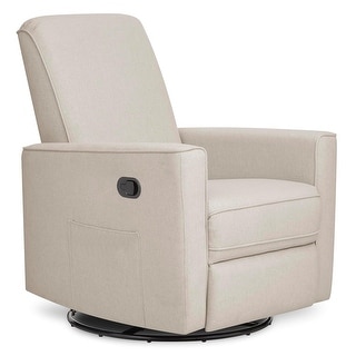 Evolur Raleigh Glider in Light Sand, Upholstered Plush Seating 360° Swivel Glider Rocking Chair