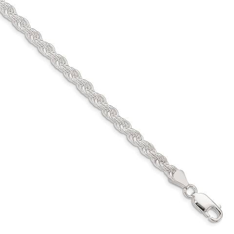 Curata 925 Sterling Silver 4.5mm Solid Rope Chain Bracelet