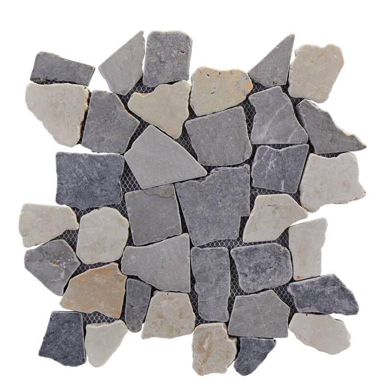 Full Eclectic 18 in. x 18 in. Marble Tumbled Wall and Floor Tile