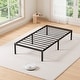 preview thumbnail 1 of 6, Black Metal Frame Platform Bed Mattress Foundation with Steel Slat Support, No Box Spring Needed Twin