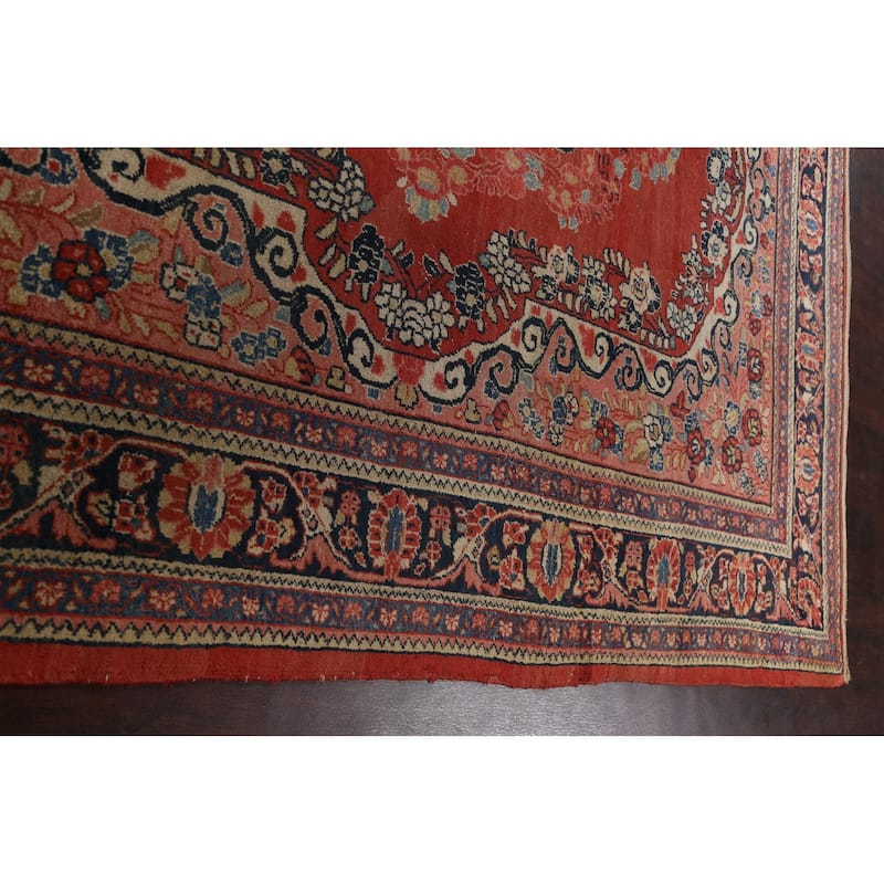 Antique Floral Traditional Mahal Persian Area Rug Handmade Wool Carpet - 7'10" x 11'1"