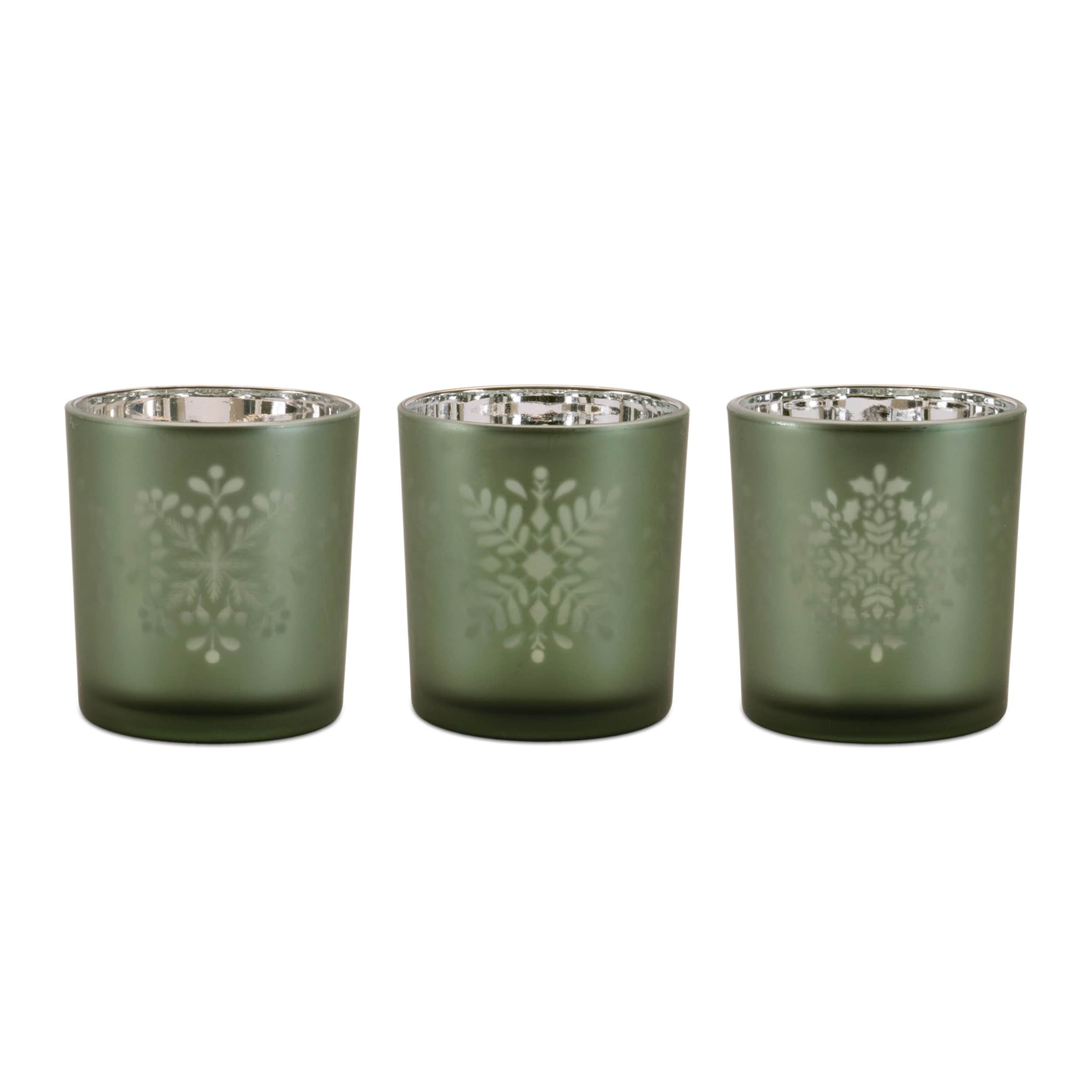 Frosted Snowflake Votive Holder (Set of 3)