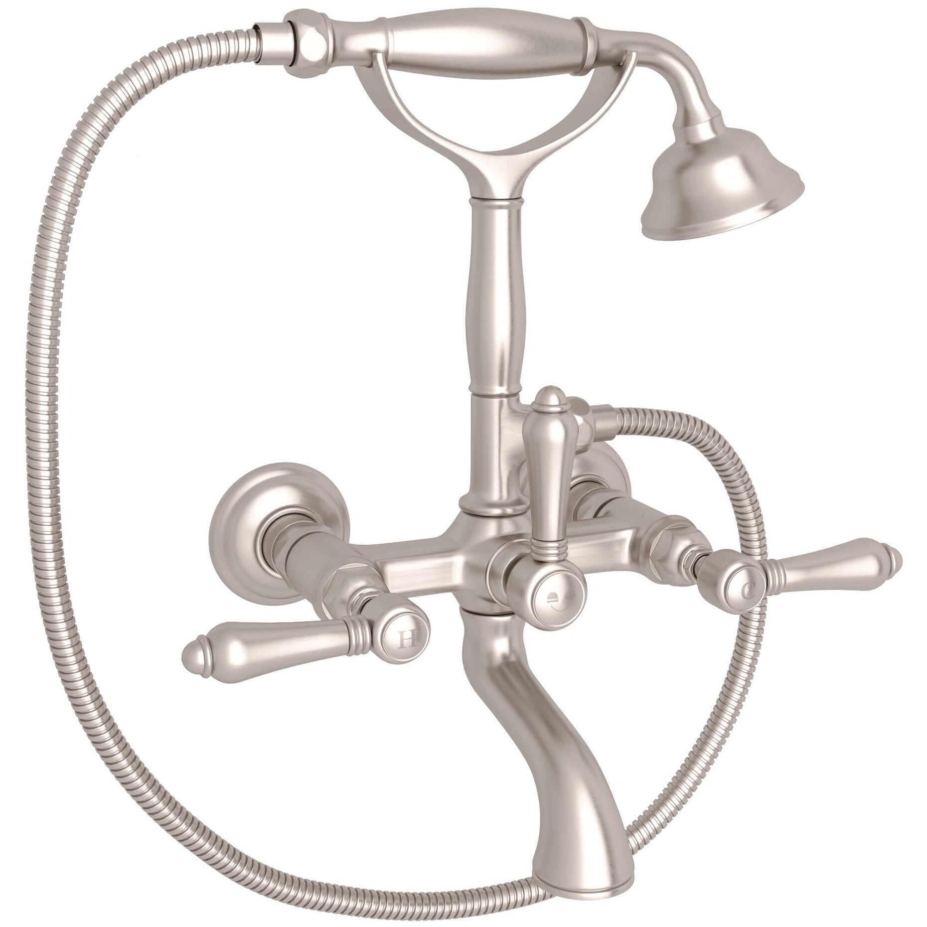 Rohl Country Bath Wall Mounted Clawfoot Tub Filler with Built-In