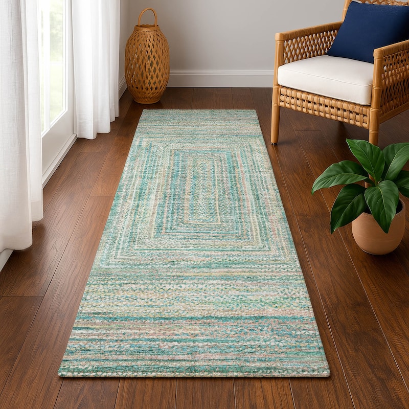 Premium Washable Super Soft Modern Dimensions Mayfield Rug - Teal - 2'3" x 7'6"