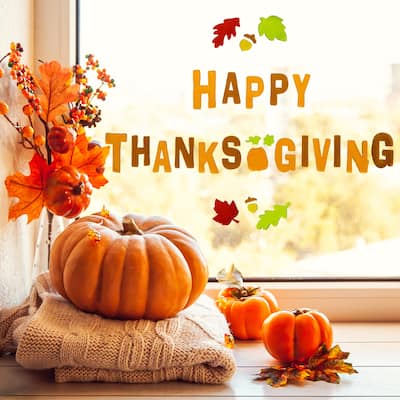 23-Piece Happy Thanksgiving Fall Gel Window Clings