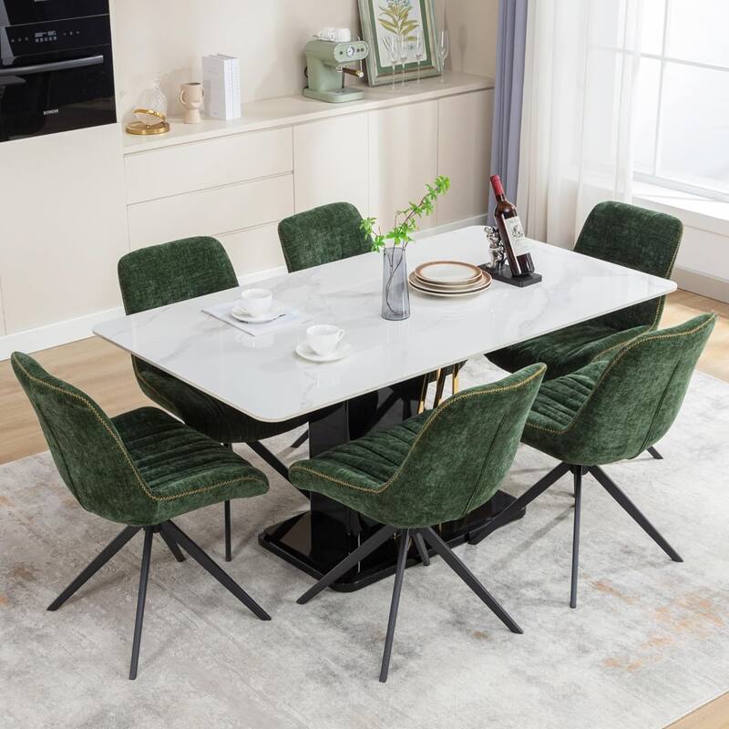 XINMICS Upholstered Dining Chairs Swivel Accent Armchairs